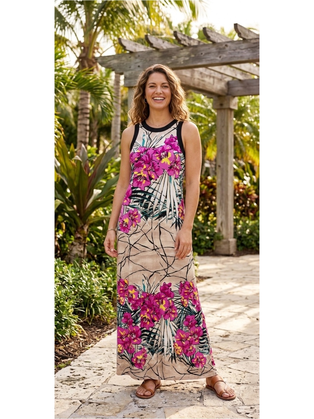 Karen Kane Floral Tropical Sleeveless Maxi Dress #bohomaxi #summerdress
